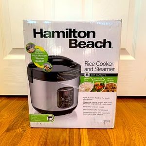 Hamilton Beach 8 Cup Rice Cooker and Steamer. Never used, box never opened.
